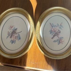 Homeco Gold Framed Bird and Floral Wall Art Set